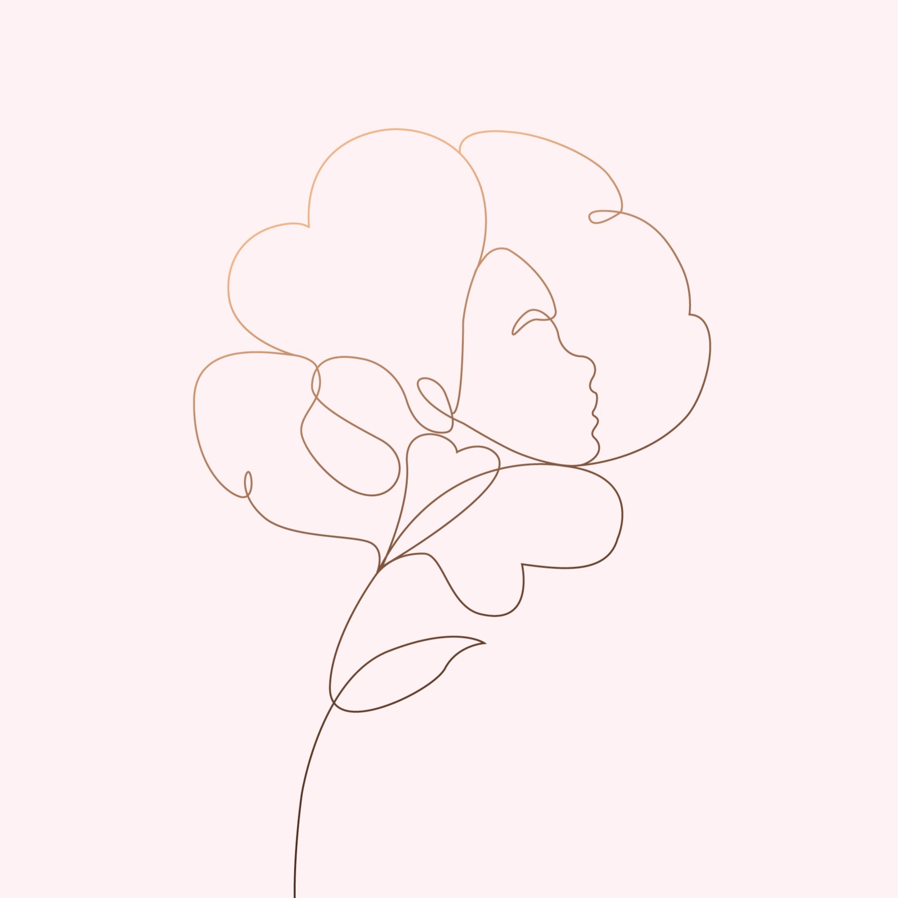 NOUR Restaurant Sydney Mother's Day promotional material of floral lineart on light pink background 14 May 2023