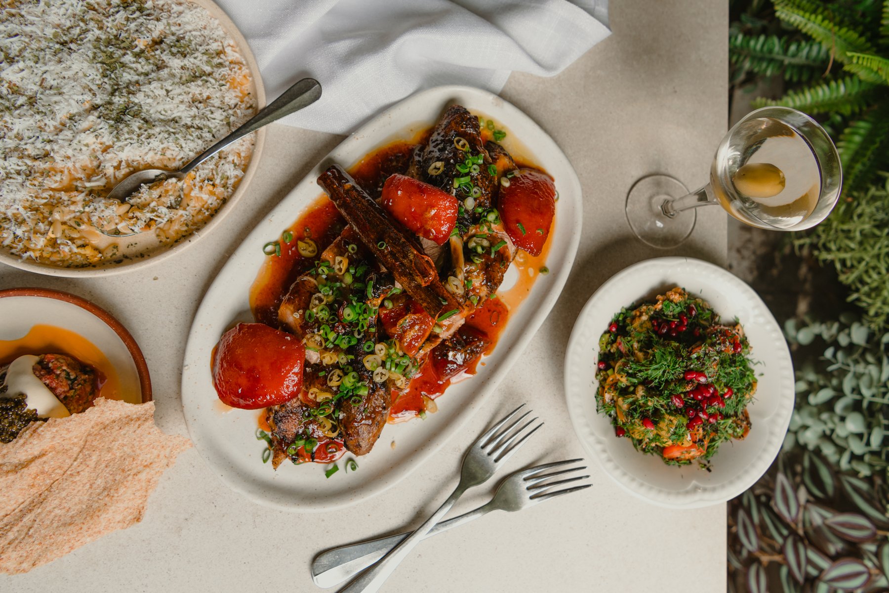 Inside NOUR restaurant